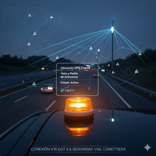 Cómo funciona la conexión de la luz V16 con la DGT 3.0 y qué datos transmite realmente