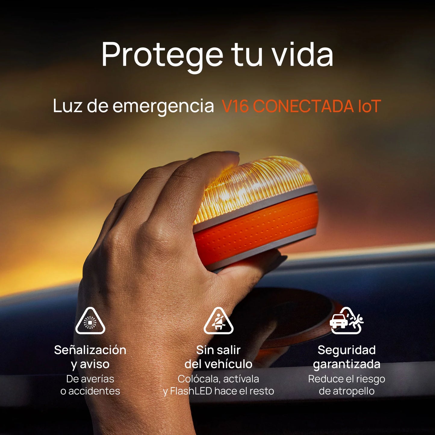 luz v16 homologada con geolocalización