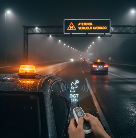 La luz V16 conectada: la única reconocida por la DGT